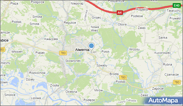 mapa Poręba Żegoty, Poręba Żegoty na mapie Targeo